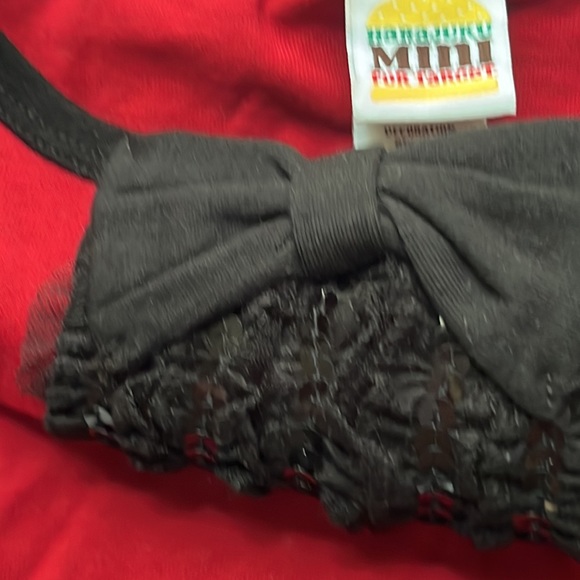 Harajuku Mini for Target Red Long Sleeve Tee Bow Tulle & Sequins - Picture 7 of 11